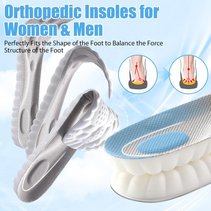 Insoles for Women Man,Cloud Soles for Men Women,4D Cloud Soles for Men,Anti Fatigue, Shock Absorption, Foot Pain Relief